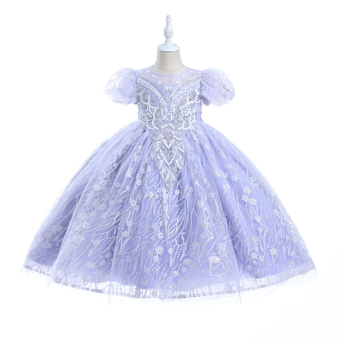 Girls Glitter Tulle Easter & Party Dress – Pink, Sky Blue, Blush & Lilac 3-12