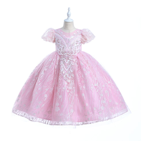 Girls Glitter Tulle Easter & Party Dress – Pink, Sky Blue, Blush & Lilac 3-12