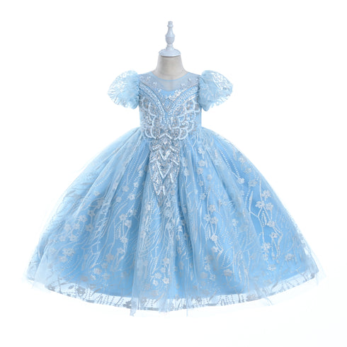 Girls Glitter Tulle Easter & Party Dress – Pink, Sky Blue, Blush & Lilac 3-12