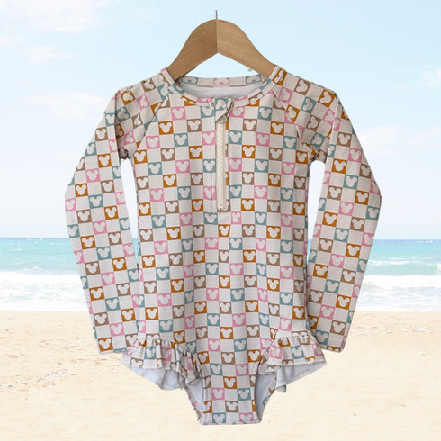 checkered-magic-long-sleeve-swimsuit- at Sophia's Style-2