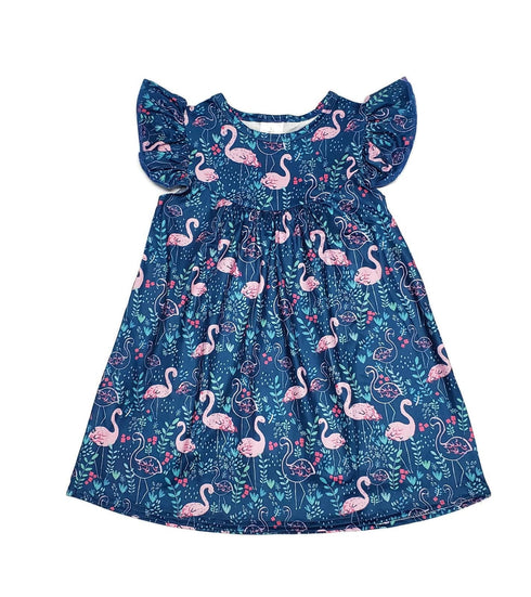 flamingo-milk-silk-flutter-dress Great Lakes kids - Sophia's Style-2