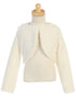 Lito Big Girls White Faux Fur Soft Swirl manga larga elegante Bolero 6-10