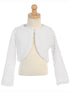 Lito Big Girls White Faux Fur Soft Swirl manga larga elegante Bolero 6-10