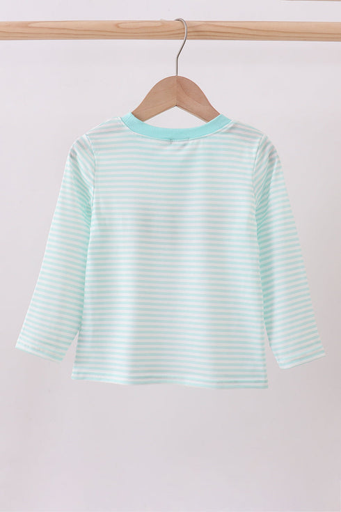 Blue bear embroidery top