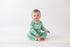 Green parade embroidery gingham romper