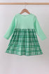 Green parade embroidery gingham dress