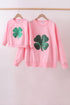 Pink clover glitter mom&me top