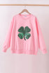 Pink clover glitter mom&me top