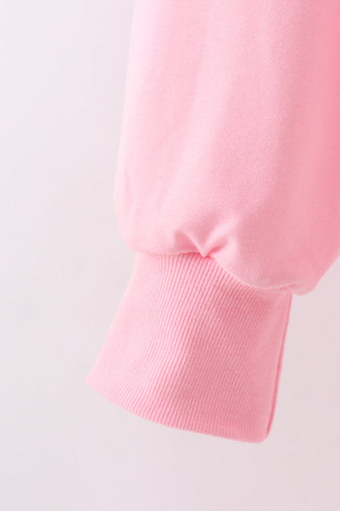 Pink clover glitter mom&me top