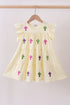 Yellow cross sequin tiered dress
