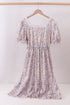 Purple floral lace women dress