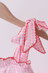 Pink watermelon embroidery ruffle dress