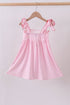 Pink watermelon embroidery ruffle dress