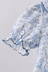 Navy bunny embroidery floral peter pan collar bloomer set