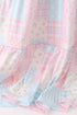 Pink patchwork floral tiered dress