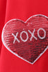 Red heart love smile sequin fleece mom&me sweatshrit