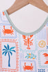 Coconut trees lobsters print bamboo jumpsuit