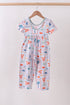 Coconut trees lobsters print bamboo jumpsuit