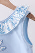 Blue bunny applique ruffle dress