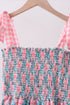 Pink floral smocked tiered dress