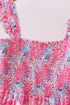 Pink floral smocked ruffle mom&me tiered dress