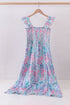Blue marine smocked ruffle tiered mom&me dress