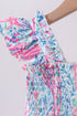 Blue marine smocked ruffle tiered mom&me dress