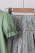 Sage floral bunny applique skorts set