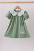 Sage bunny applique lace collar dress