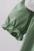 Sage bunny applique lace collar dress