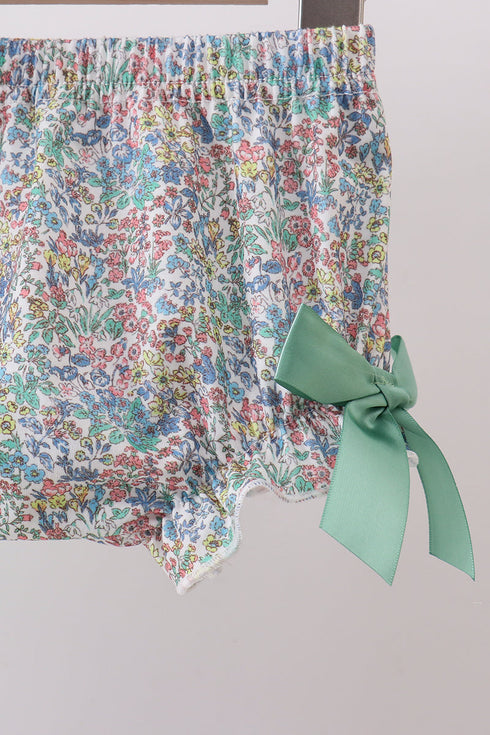 Sage bunny applique bloomer set