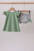 Sage bunny applique bloomer set