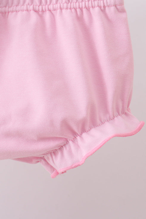Floral bunny applique ruffle bloomer set