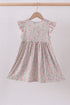 Floral bunny applique ruffle dress