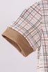 Brown bunny applique plaid romper