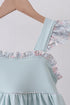 Blue floral bunny applique ruffle dress