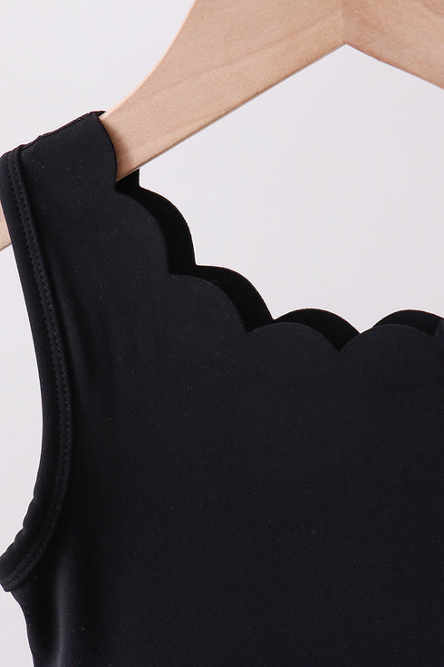 Black scalloped active mom&me dress
