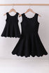 Black scalloped active mom&me dress