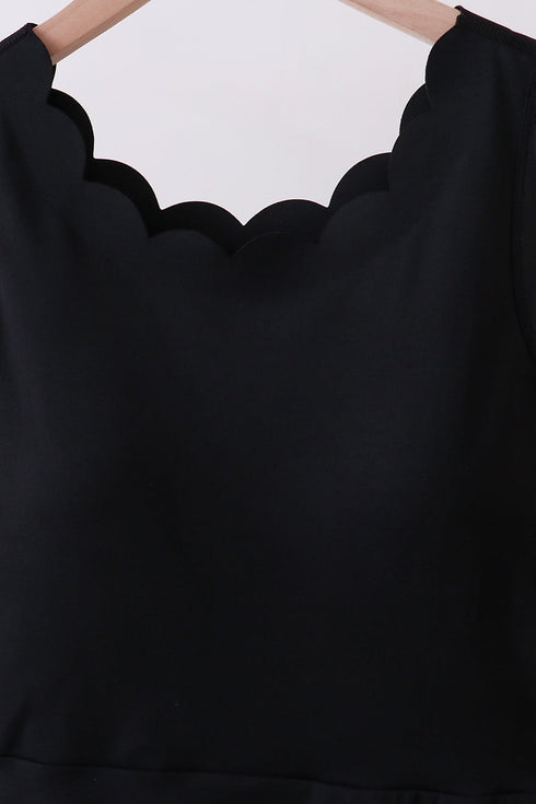 Black scalloped active mom&me dress