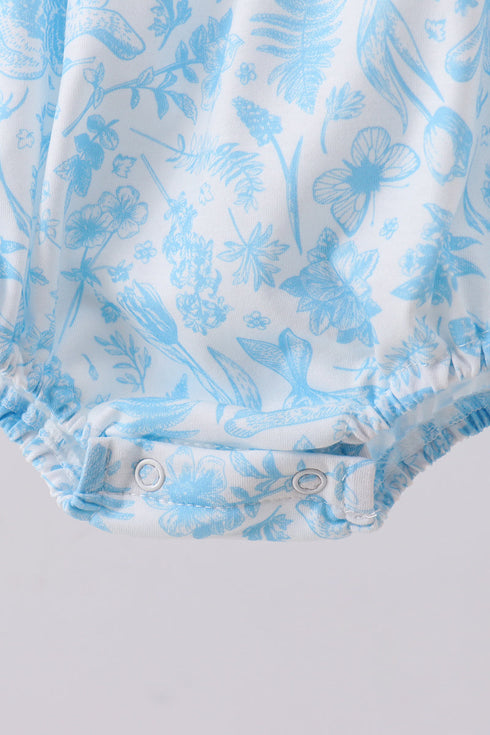 Blue bunny smocked peter pan collar bubble