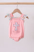 Pink floral cross embroidery ruffle bubble