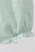Green swiss dot cross sheep ruffle bubble