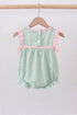 Green swiss dot cross sheep ruffle bubble