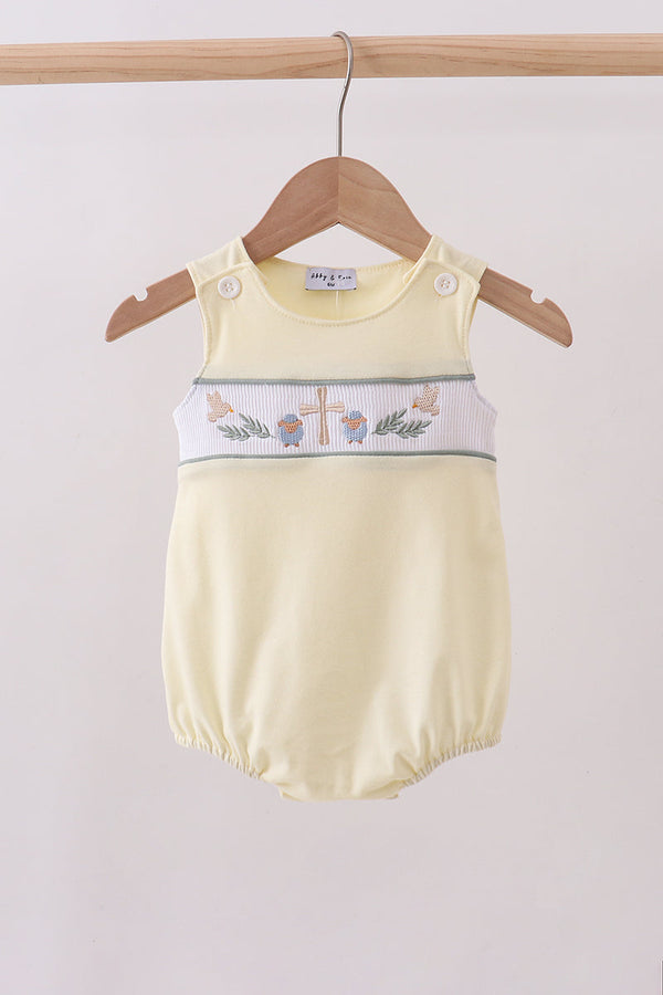 Yellow cross sheep embroidery bubble