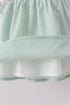 Green swiss dot cross sheep ruffle shorts set