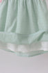 Green swiss dot cross sheep ruffle dress