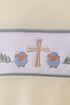 Yellow cross sheep embroidery top