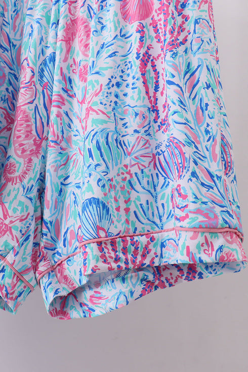 Marine creature bamboo pajama set