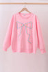 Pink hand-sewn bow mom&me sweatshirt