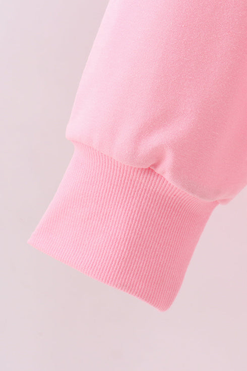 Pink hand-sewn bow mom&me sweatshirt